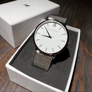 LARSSON & JENNINGS LUGANO MILANESE 40MM SILVER SATIN-WHITE